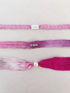 Three Pink Hand-Dyed Bracelets